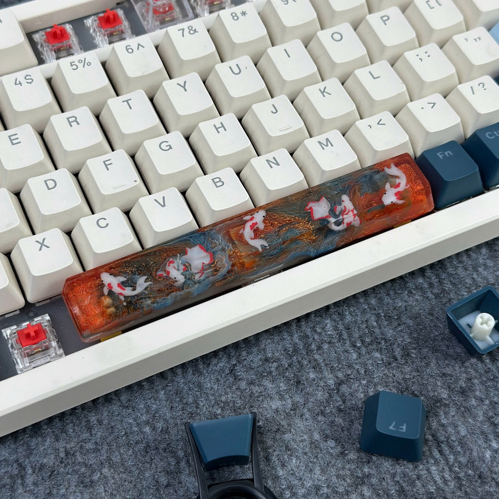 keycap space cá koi , mỗ hình , thanh space bàn phím OEM 6,25u - bambo keycap