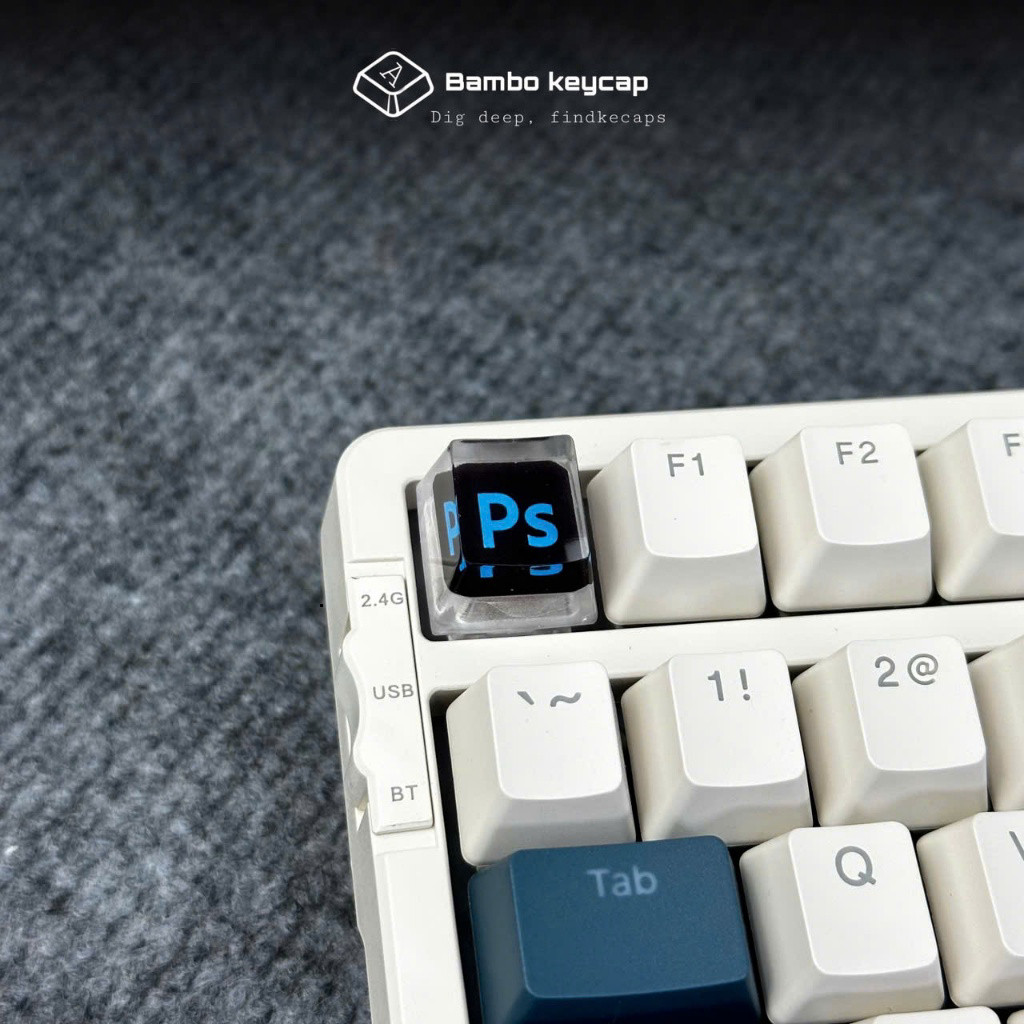Nút Keycap bàn phím cơ logo Adobe, nút bàn phím resin nhận làm theo yêu cầu - Keycap