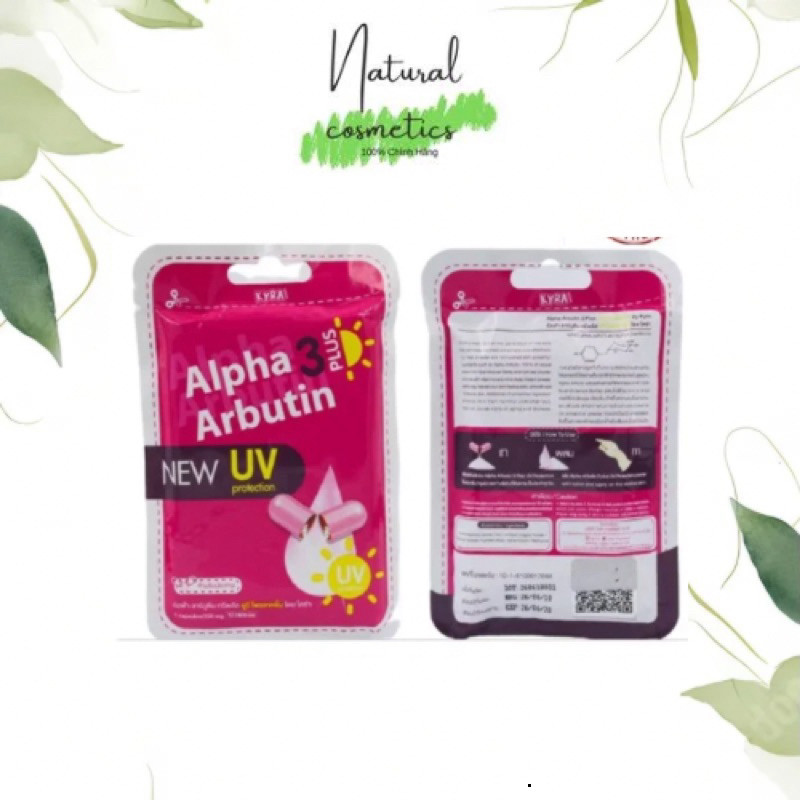 [Chính Hãng] Viên Bột Kích Trắng & Chống Nắng UV ALPHA ARBUTIN 3 Plus thái lan Chính Hãng