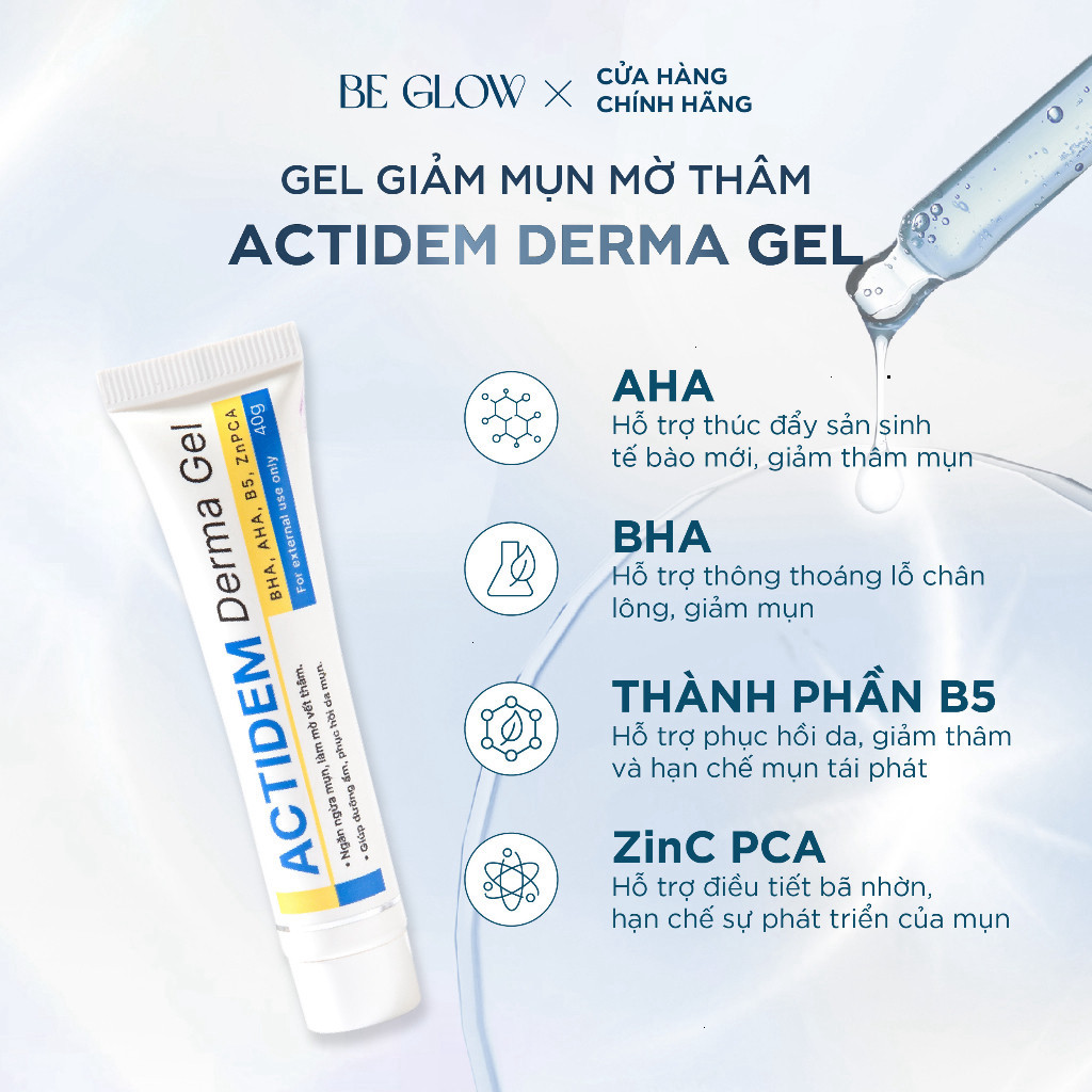 Actidem Derma Gel 18gr,40gr / Actidem Derma Extra Gel 18gr Gel giảm mụn, dưỡng ẩm da