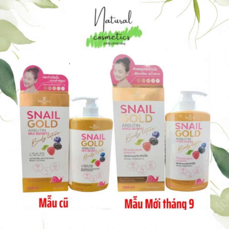 [Chính Hãng] Sữa Dưỡng Body Snail Gold Arbutin Mix Berry Extreme Whtening Body lotion 500ml,Thái Lan