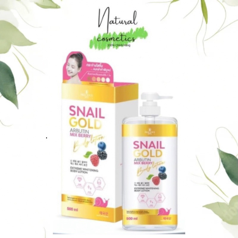 [Chính Hãng] Sữa Dưỡng Thể Trắng Da Snail Gold Arbutin Mix Berry Body Lotion Precious Skin Thailand 