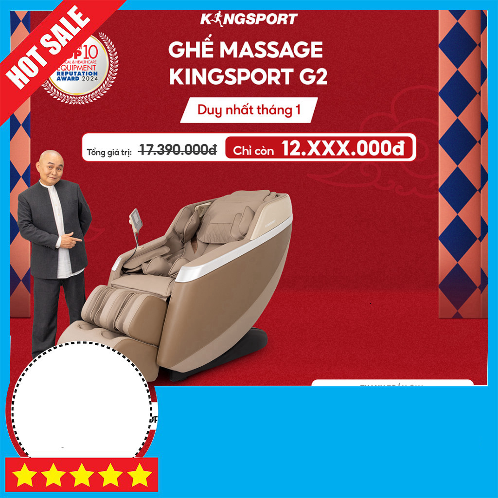 Nhắn shop GhếMassage KINGSPORT Standard G2 Con lăn cổ vai di động Chế độ massage hiện đại Khung ghế 