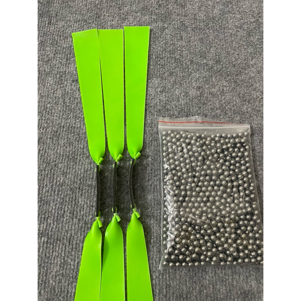 3 Dây dẹp dùng cho ná vip 10 xanh la kích thước 20*40*220cm kèm 1kg bi hugyss