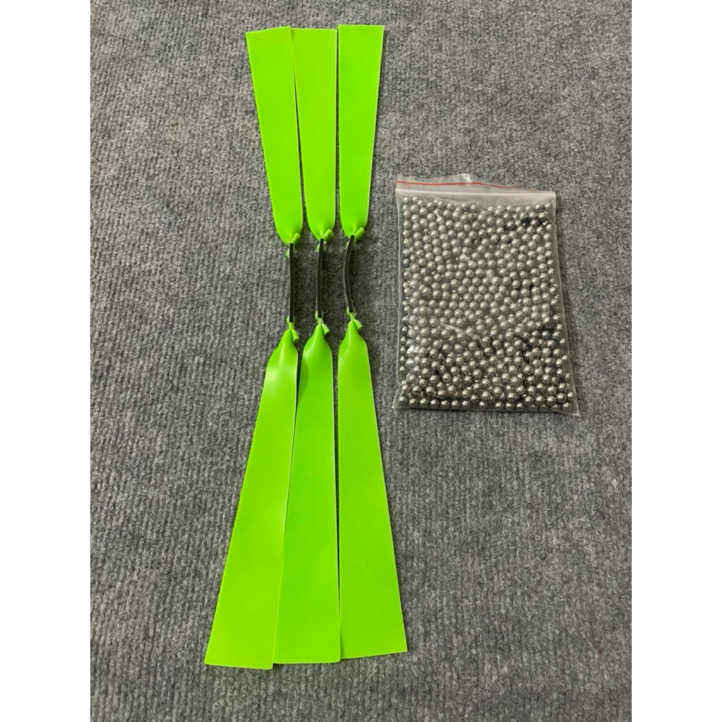 3 Dây dẹp dùng cho ná vip 10 xanh la kích thước 20*40*220cm kèm 1kg bi hugyss