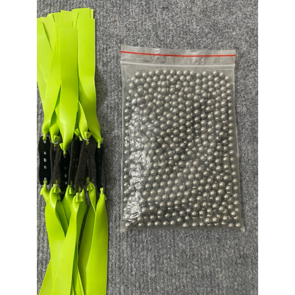 COMBO 10 dây xanh lá  kháng lực 0.55 dài 15cm kèm 1kg bi 6.35 bi 7 bi 8 lựa chọn hugyss