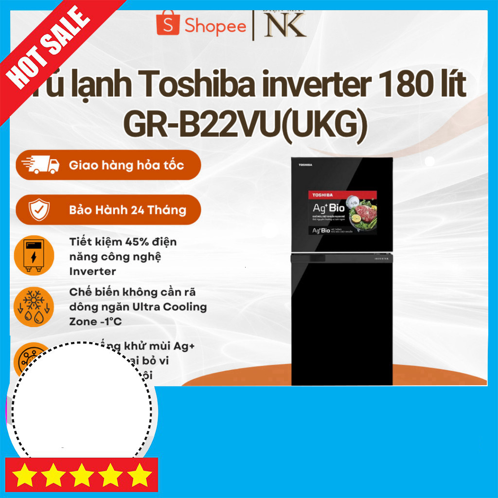 Nhắn shop Toshiba Inverter 180 Lít GR-B22VU (UKG) - Tủ Lạnh Bảo Hành 24 Tháng Tiết Kiệm Điện
Đã kiểm