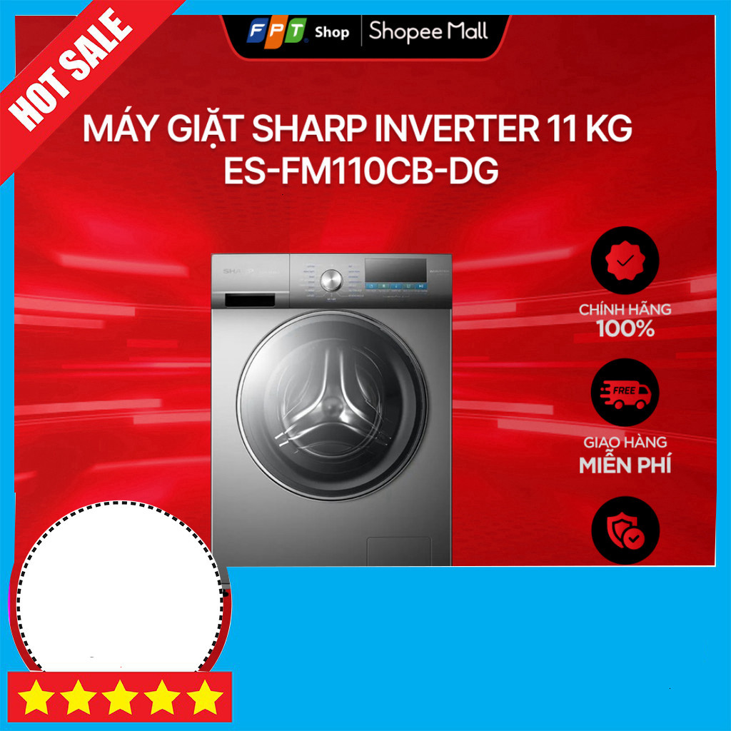 Nhắn shop Máy giặt Sharp 11kg Inverter ES-FM110CB-DG Miễn phí giao
(Tên sản phẩm chính) + (Thông số 