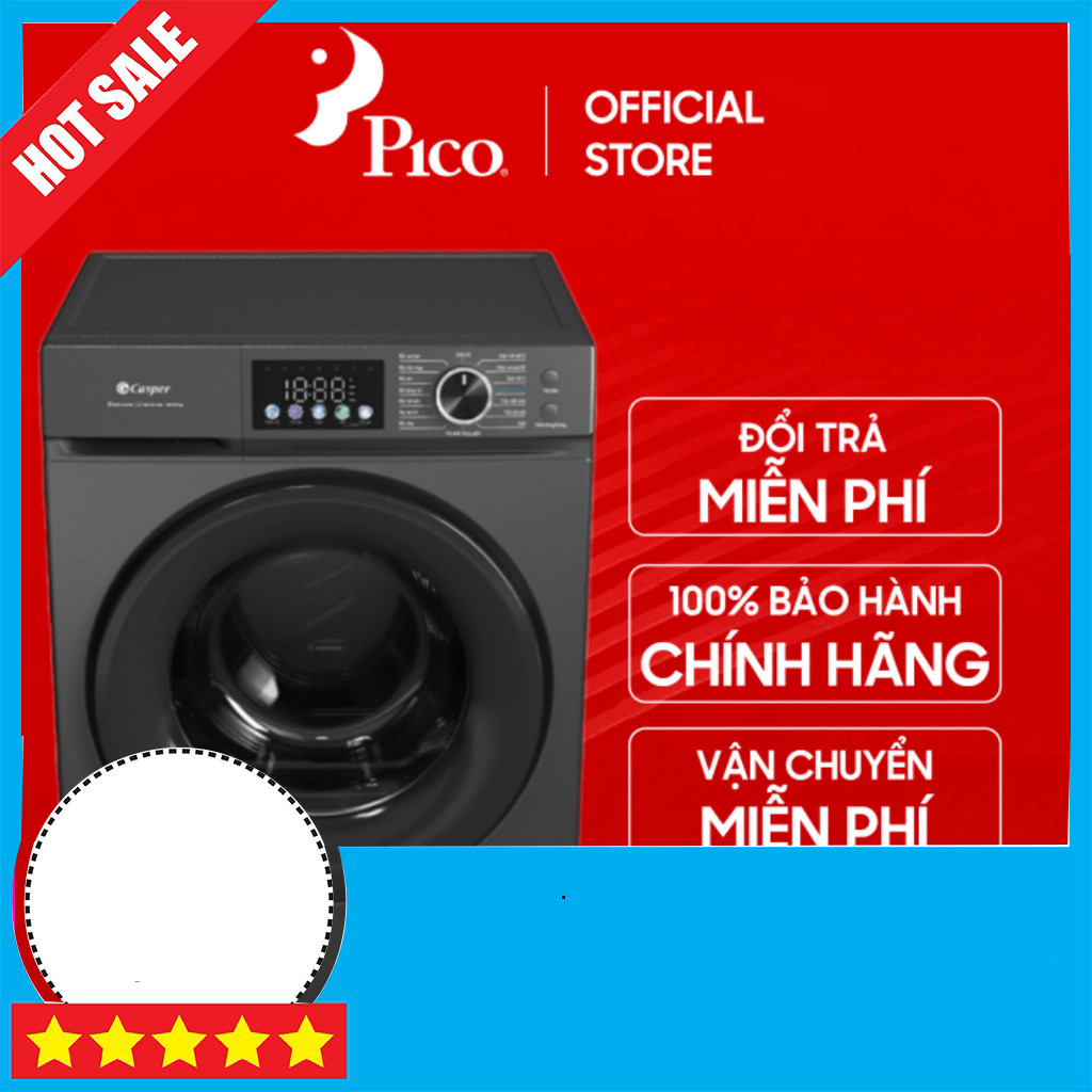 Nhắn shop Máy giặt Inverter Casper 9.5kg Lồng Ngang Xám WF-D95VGR1 Cao Cấp Freeship.