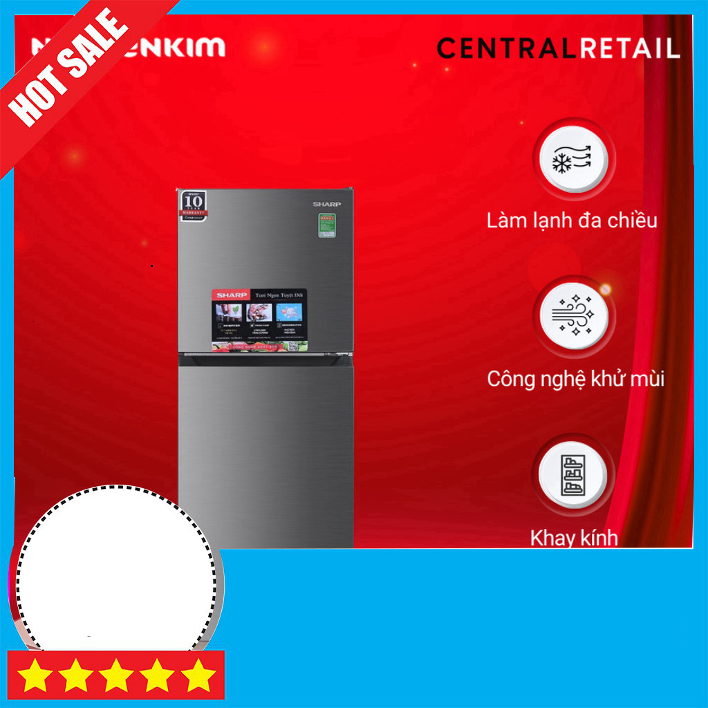 Nhắn shop Tủ lạnh Sharp Inverter 197 Lít 2 Cánh SJ-X215V-SL - Tích Hợp Inverter Đa Phương Pháp Frees