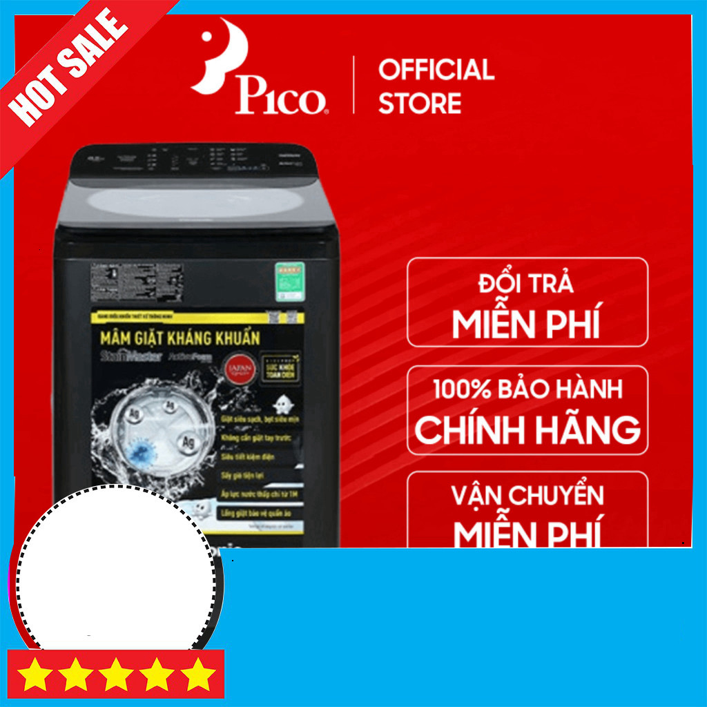 Nhắn shop Máy giặt Lồng đứng 8.5kg PANASONIC NA-F85A9BRV Màu Xám Freeship.