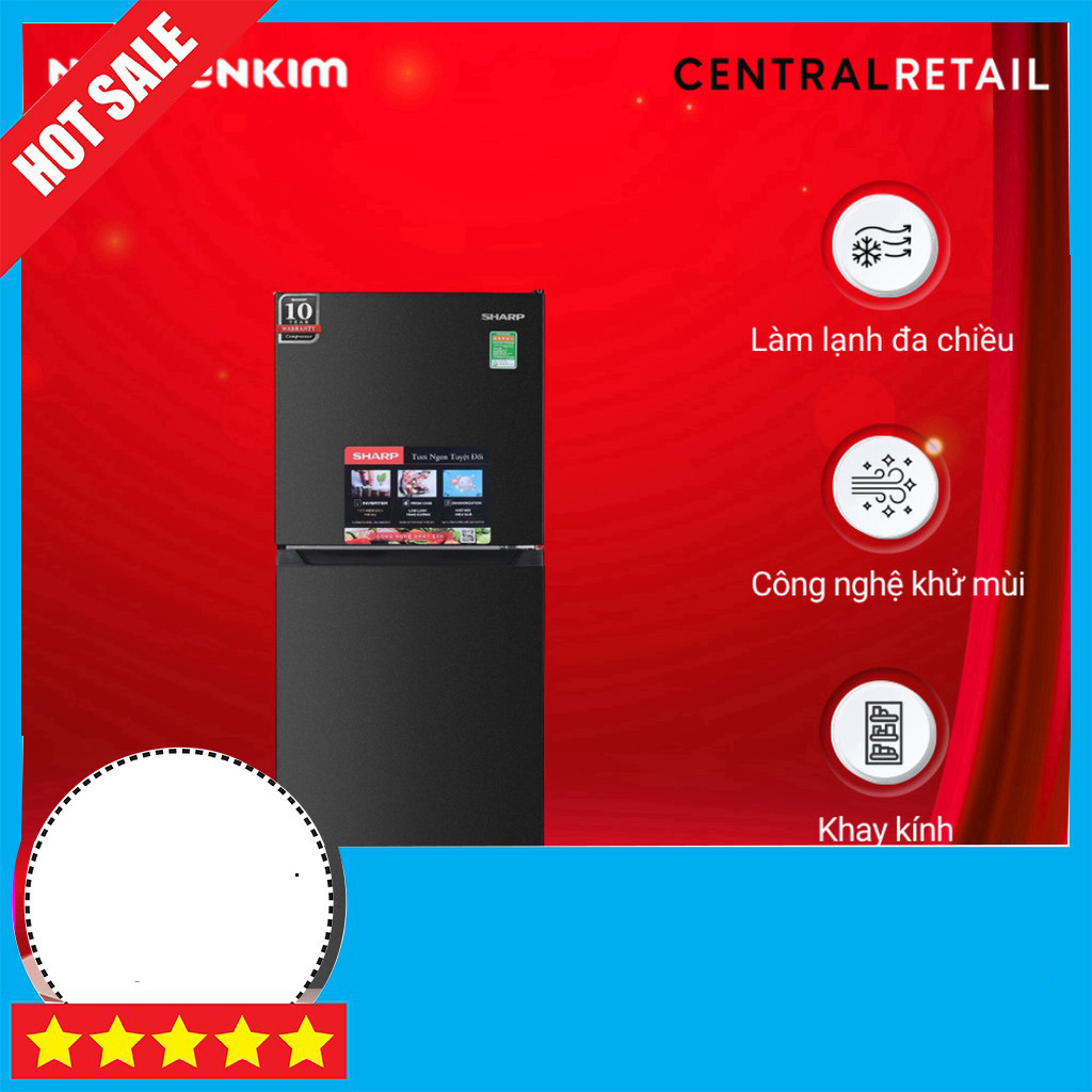 Nhắn shop Tủ lạnh Sharp Inverter 2 cánh 197 lít ngăn đông trên SJ-X215V-DG Freeship.