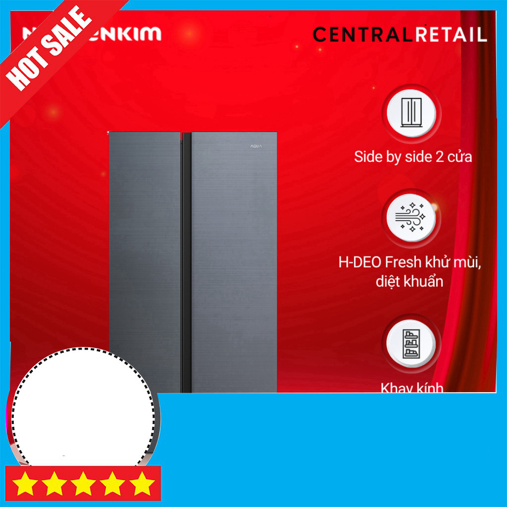 Nhắn shop Tủ lạnh Aqua Inverter 2 cánh 569 lít AQR-S633XA(SL) - Tiên tiến 2025 Freeship.