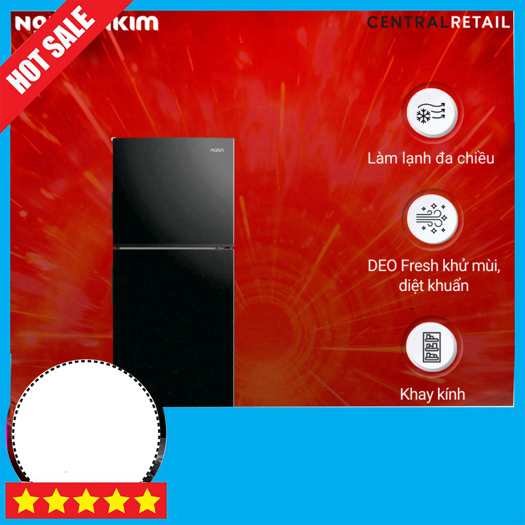 Nhắn shop Tủ lạnh Aqua Inverter 189L 2 cánh ngăn đông trên AQR-T220FA(FB) Freeship.
