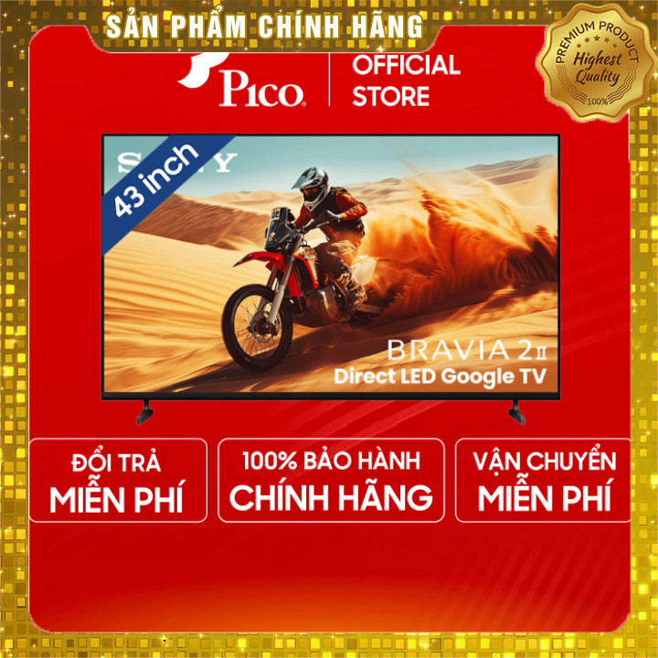 Sony 4K 43 inch LED Google TV BRAVIA 2 II K-43S25VM2 Mới 2025 Giao nhanh toàn quốc.