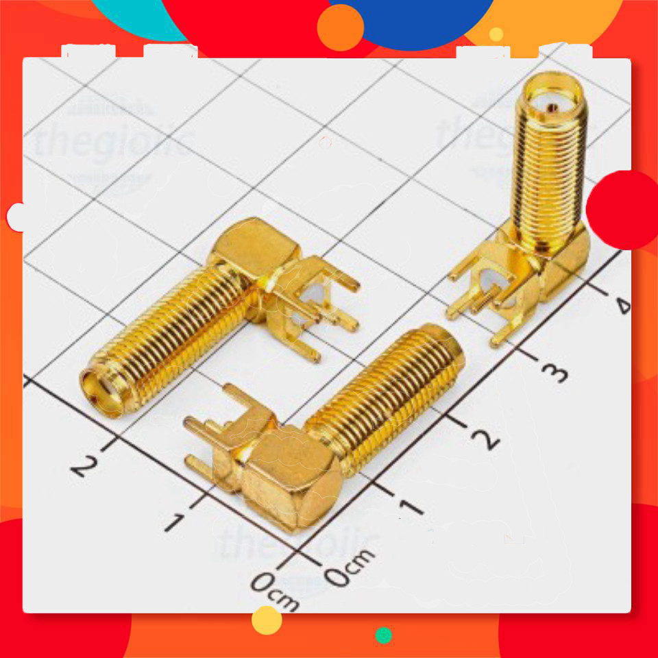 SMA-KWE-23 Đầu RF SMA Cái Dài 23mm Vuông Góc 90 Độ Hàn PCB Điện Tử Store99
