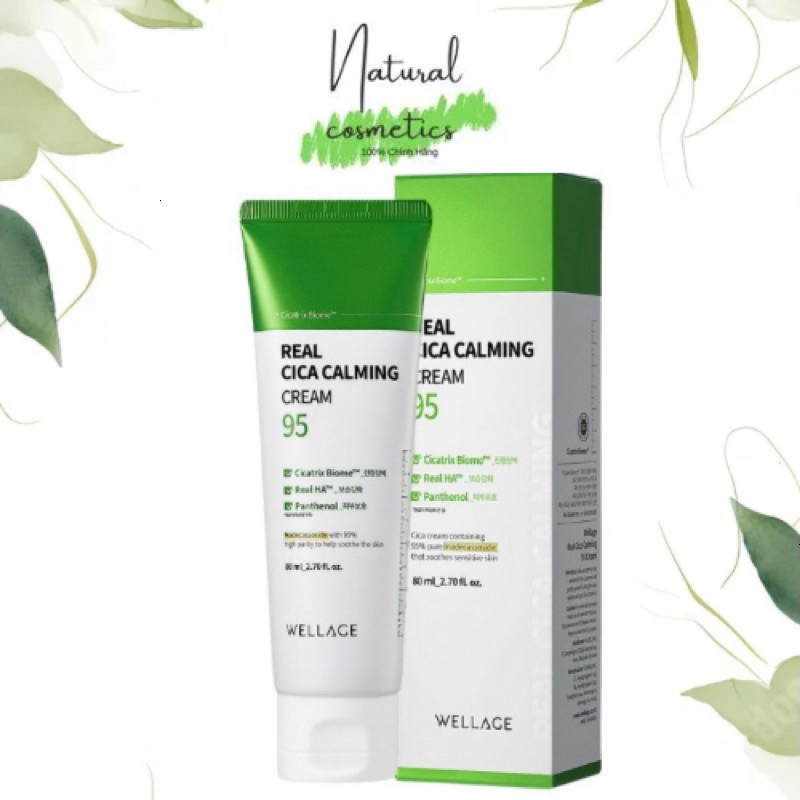 [Chính Hãng] Kem Dưỡng Phục Hồi Da Wellage Cica Calming 95 Cream Xanh Lá Kem Dưỡng Wellage Chiết Xuấ