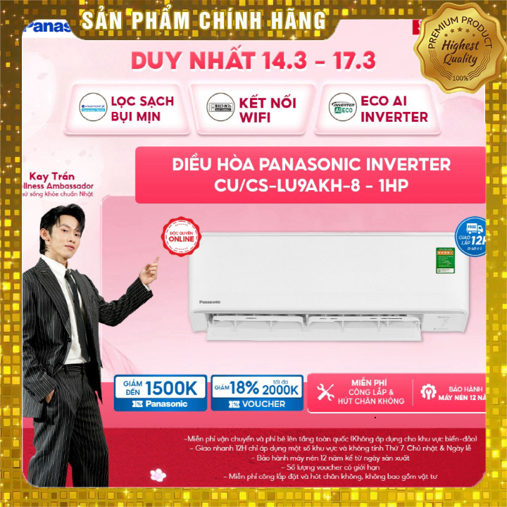 Điều hòa Panasonic Inverter 1HP ECO AI CU/CS-LU9AKH-8 - Tích hợp AI tối ưu
Hoàn thành. Giao nhanh to