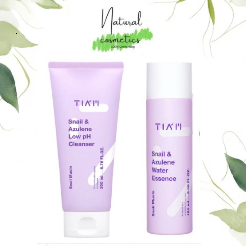 [Chính Hãng] Combo Sữa Rửa Mặt TIAM Ốc Sên Tím Và Tinh Chất TIAM ỐC Sên Azulene Phục Hồi Da
