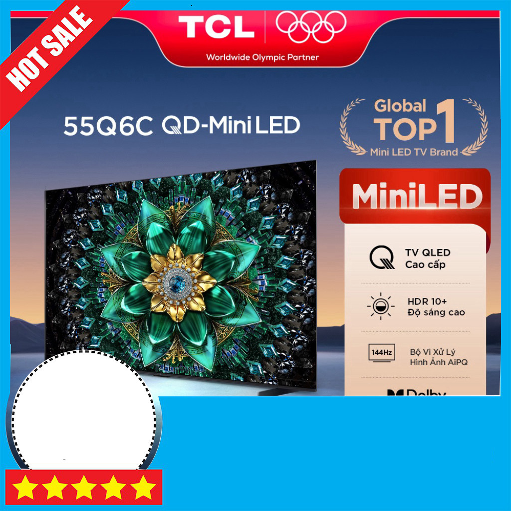 Nhắn shop Tivi Google TV TCL Q6C 4K QD-Mini LED 55-75inch Cao Cấp Mới 2025 Freeship.