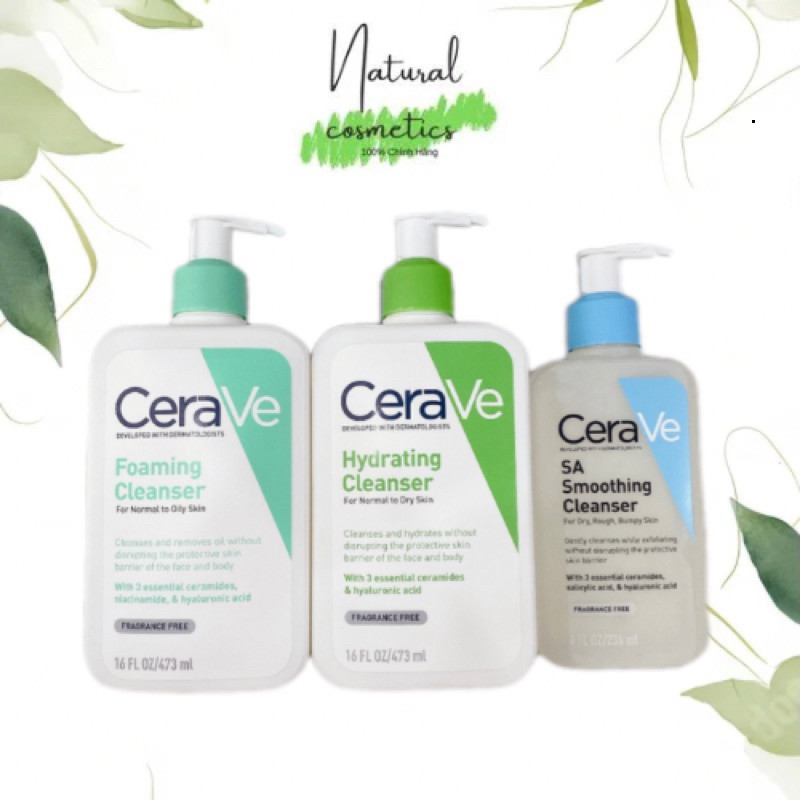 [Chính Hãng] Sữa Rửa Mặt Cerave Foaming,Cerave SA, Cerave Hydrating cho da dầu mụn nhạy cảm Bản Nhập