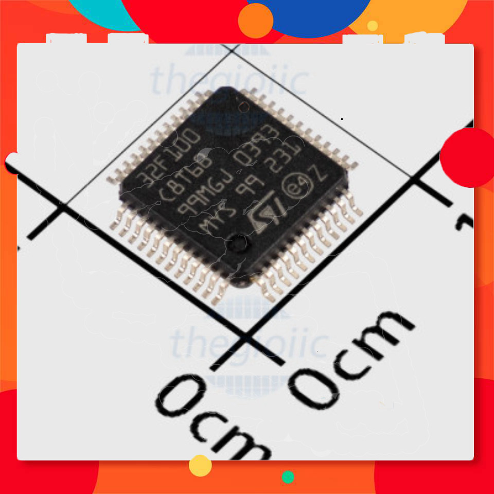 STM32F100C8T6B 48-LQFP, 32-Bit ARM Cortex M3 Microcontroller, 24MHz, 64KB FLASH, 48-LQFP Điện Tử Sto