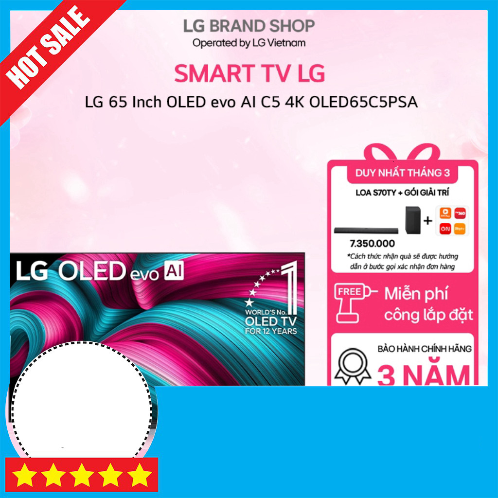 Nhắn shop TV LG OLED 65 Inch C5 4K OLED evo AI Cập Nhật Tốc Độ Chuyển Đổi Nhanh Freeship.