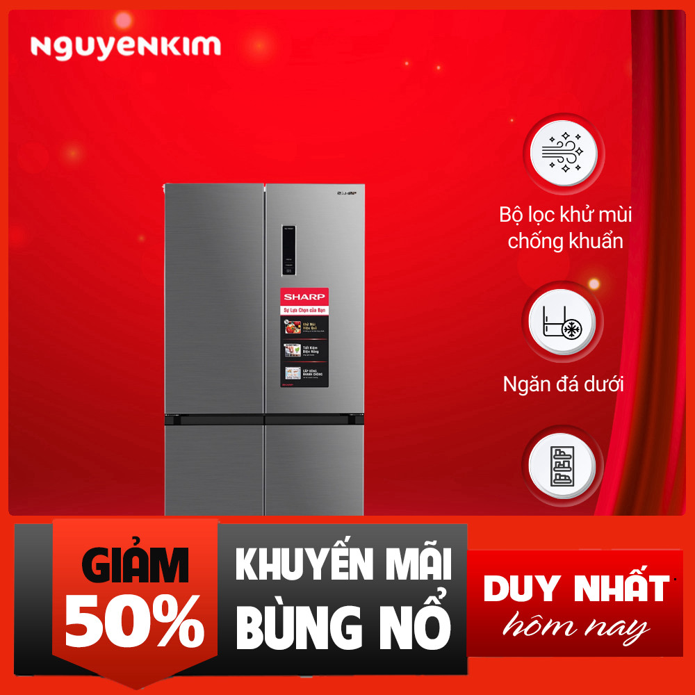 Khuyễn mãi  Tủ lạnh Sharp Inverter 4 cánh 362 lít Tích hợp Công nghệSJ-FX420V-SL Freeship.