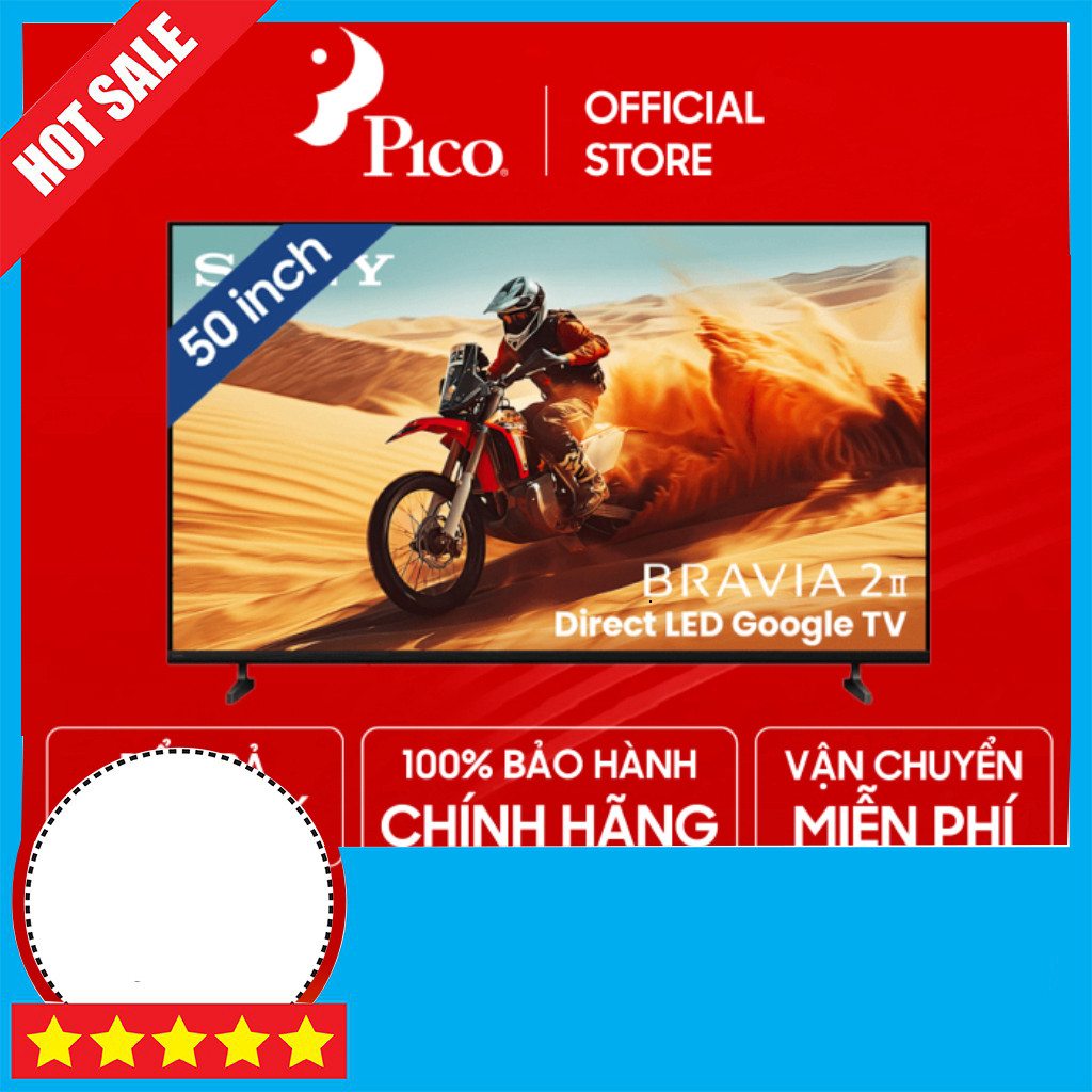 Nhắn shop Sony 50 inch LED 4K Google TV BRAVIA 2 II K-50S25VM2 Mới 2025 Freeship.