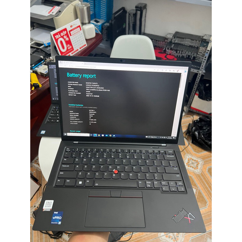 ThinkPad X1 Carbon Gen 10 Lenovo với CPU i7, Ram 16G, SSD 512Gb M2 NVMe, Màn hình 14" 2K