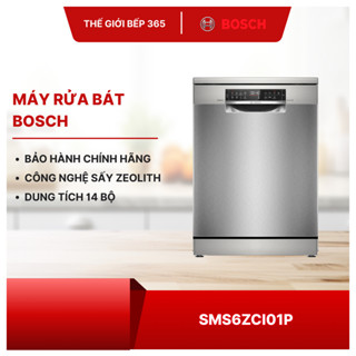 Bosch SMS6ZCI01P Series 6 – Máy Rửa Bát Độc Lập 14 Bộ, Sấy Zeolith, 8 Chương Trình Thông Minh