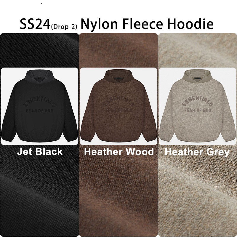 Áo Hoodie FOG Fear Of God ESSENTIALS Nylon Fleece Hooodie SS24, Áo Hoodie ESSENTIALS The Core PLV