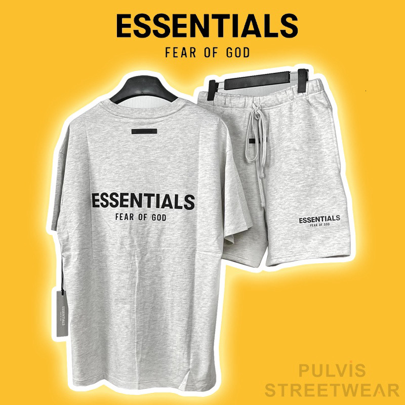 Set Quần Áo FOG Fear Of God ESSENTIALS SS22 Light Oatmeal, Combo bộ quần áo FOG ESSENTIALS nam PLV