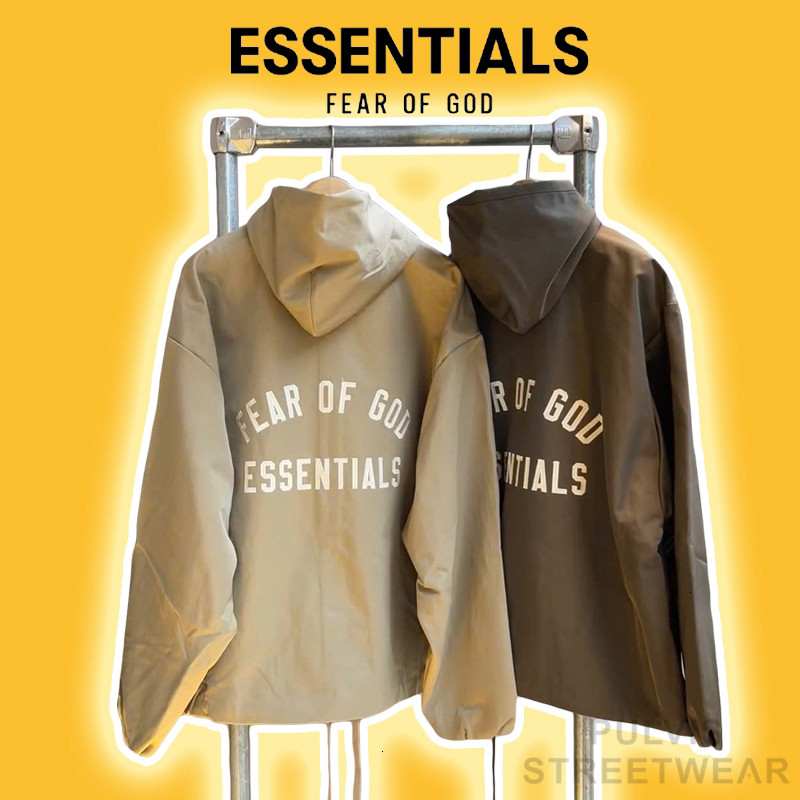 Áo Khoác Gió FOG Fear Of God ESSENTIALS Textured Nylon Hooded Coaches Jacket. Áo khoác nam PLV