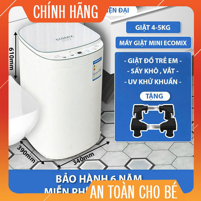 Máy Giặt Tự Động ECOMIX MINI Cấp Tốc 100% vắt, giặt, sấy khô - UV Khử Khuẩn - Bảo Hành 6 Năm Giao nh