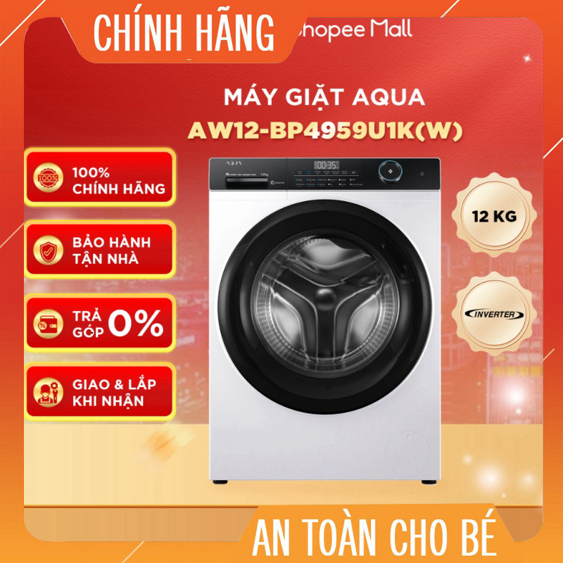 "Máy Giặt Aqua Inverter 12 Kg AW12-BP4959U1K (Toàn Quốc)" Giao nhanh toàn quốc.