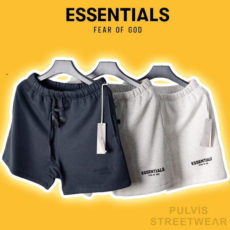 Quần Short FOG Fear Of God ESSENTIALS SS22 Sweatshort, Quần Short FOG ESSENTIALS logo in nhung PLV