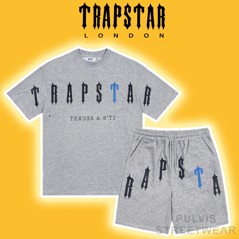 Set Quần Áo Trapstar DRIP Arch Chenille Decoded 2.0 Grey, Bộ quần áo Trapstar cộc,bộ nam PLV