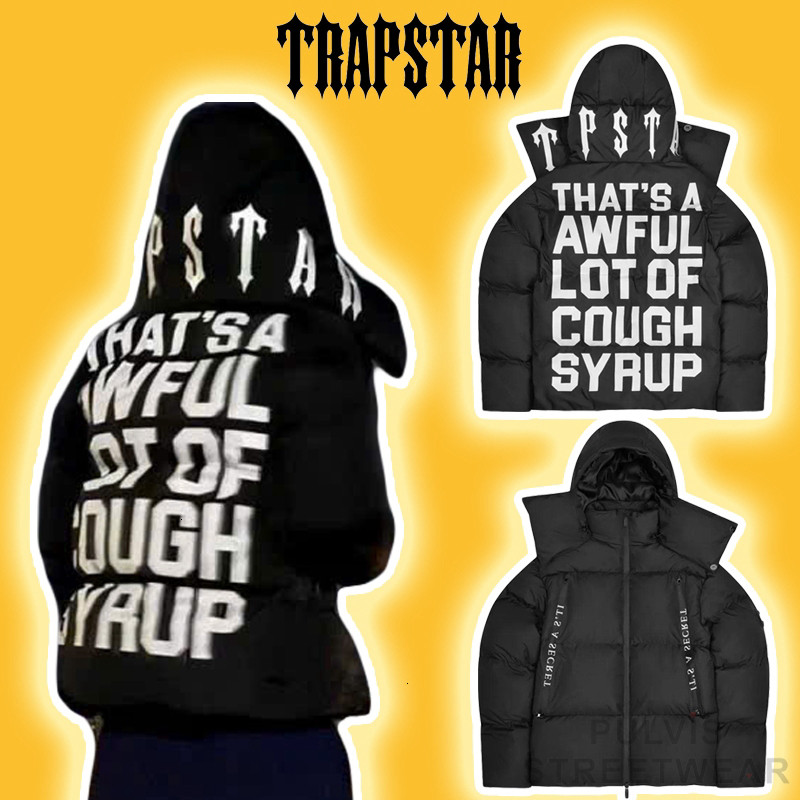 Áo Phao Trapstar x Cough Irongate Collar Puffer Jacket - Black, Áo khoác phao nam có mũ PLV