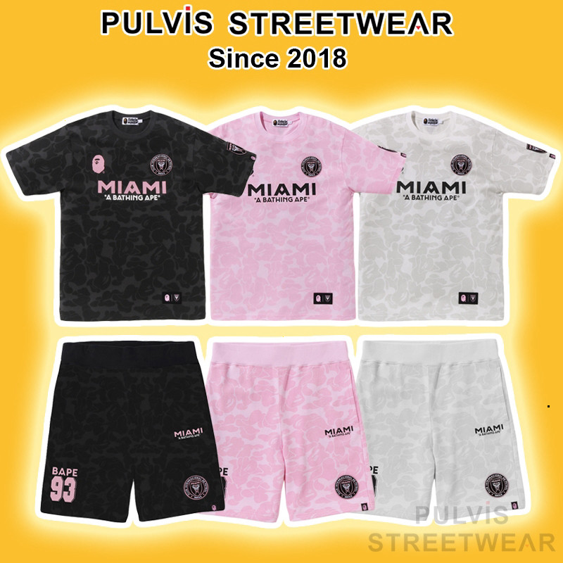 Set Quần Áo BAPE x Inter MIAMI, Bộ quần áo cộc tay BAPE, áo phông quần short bape PLV