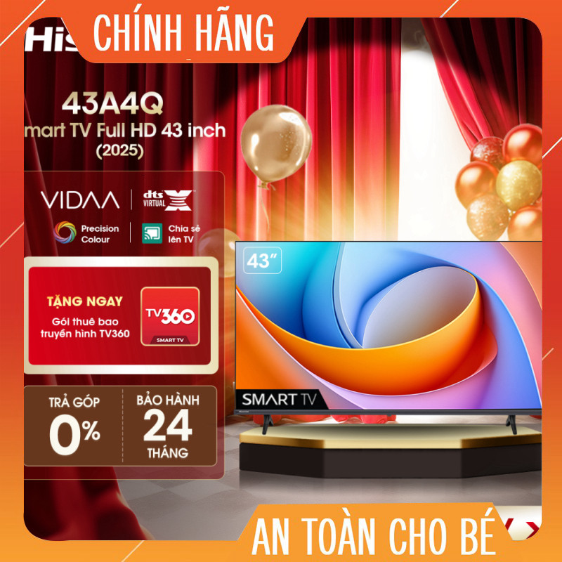 Tiêu đề sản phẩm mới:
Hisense Smart Tivi 43 inch Full HD FHD F4A4Q - Cửa Hàng Uy Tín
(Xóa thông tin 