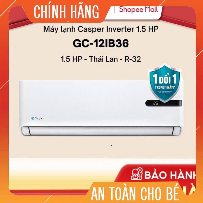 Máy Lạnh CASPER Inverter 1HP/1.5HP | GC-09IB36, GC-12IB36 | Lắp đặt Miễn Phí HN HCM Giao nhanh toàn 