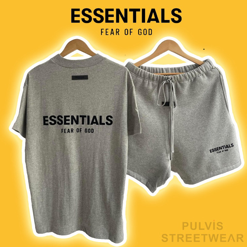 Set Quần Áo FOG Fear Of God ESSENTIALS SS22 Dark Oatmeal, Combo bộ quần áo FOG ESSENTIALS nam PLV