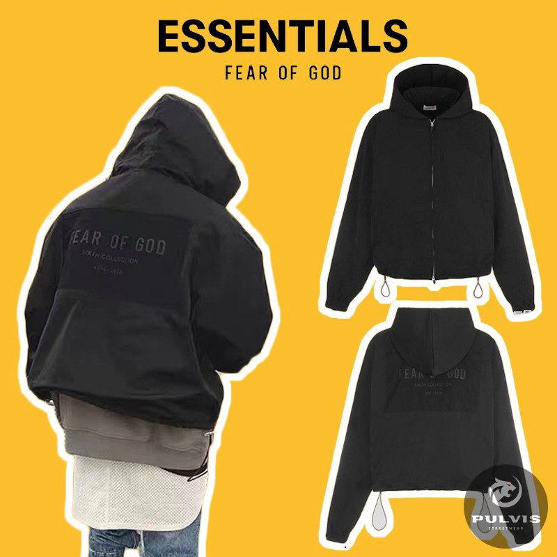 Áo Khoác Nylon Full Zip Hoodie Jacket Fear Of God Sixth Collection, áo khoác gió FOG chống nước PLV