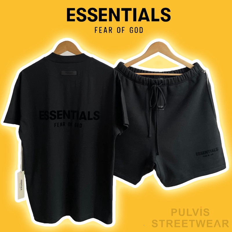 Set Quần Áo FOG Fear Of God ESSENTIALS SS22 Logo Black, Combo bộ quần áo FOG ESSENTIALS nam PLV