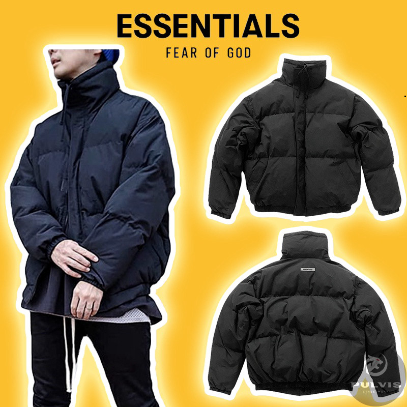 Áo phao FOG Fear of God ESSENTIALS ss20 Black, áo phao FOG, Áo phao nam trần bông PLV