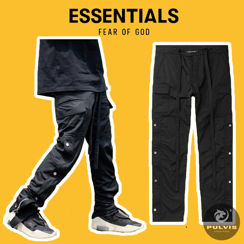 Quần FEAR OF GOD Nylon Cargo Snap Pants Black Sixth Collection, quần snap FOG PLV