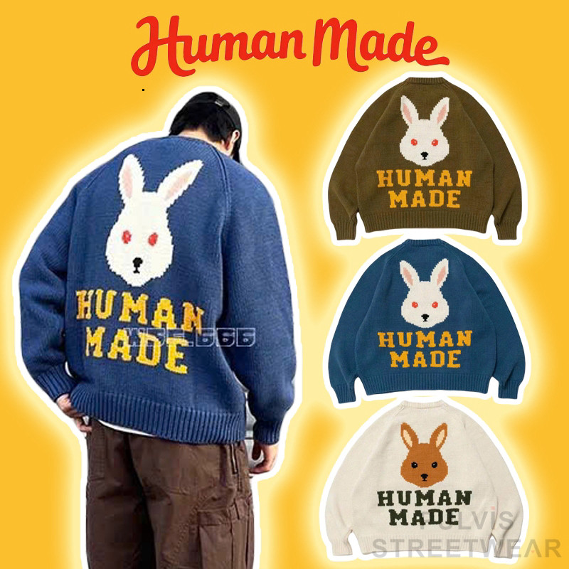 Áo Sweater Human Made Rabbit Raglan Knit Sweater, Áo sweater len Human Made, Áo len nam PLV