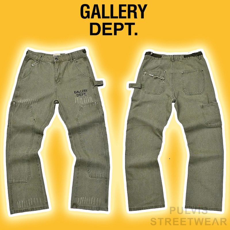 Quần Jeans Gallery Dept Flare Carpenter Jeans Olive, Quần bò jeans ống suông GD LV, quần ống suông P