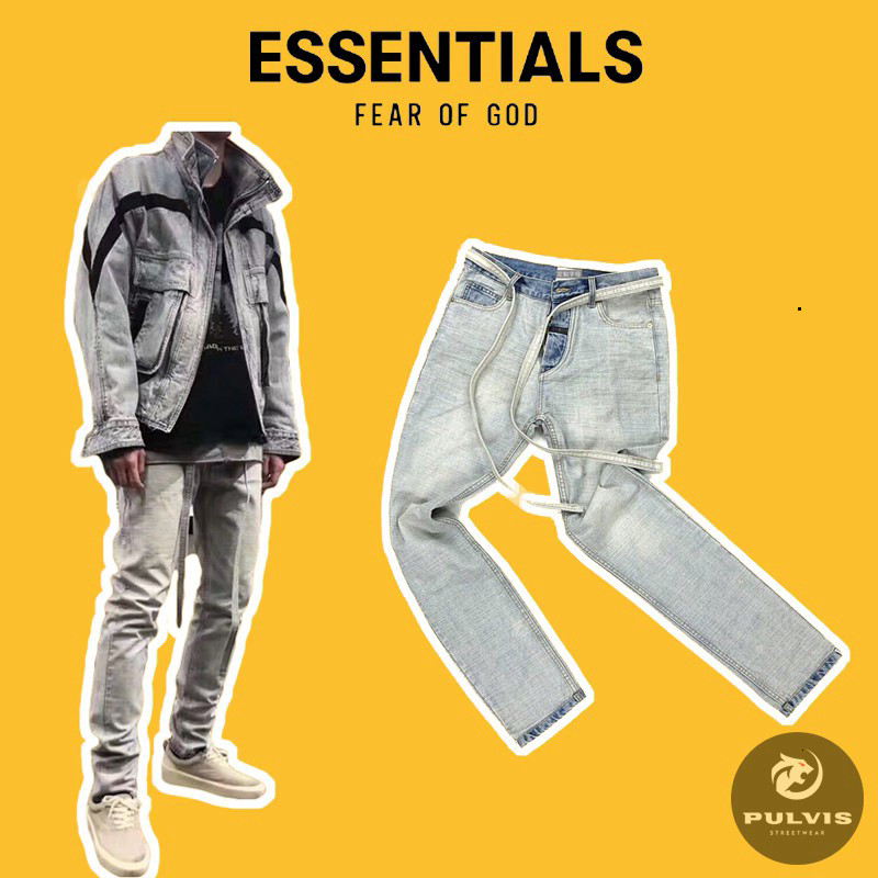 Quần jeans FOG Fear of God Inside Out Slim Denim Jeans Vintage Indigo, quần bò FOG PLV